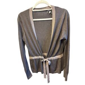 Gerard Darel Brown Tie-Front Cardigan Sweater Size 3